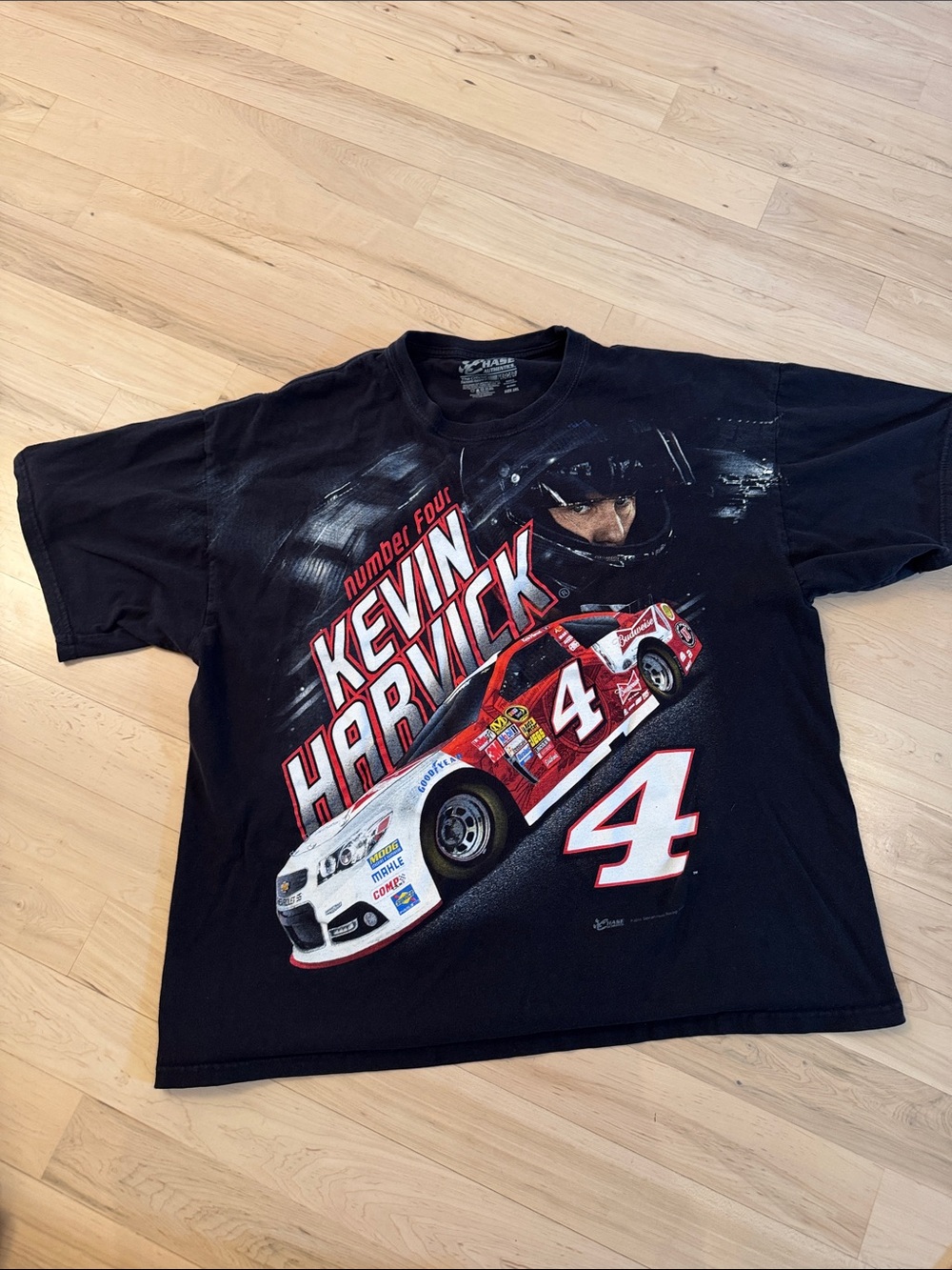 NASCAR Kevin Harvick AOP T-Shirt 2014 Budweiser-Black Chase Authentics # 4-2XL